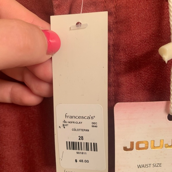 Francesca’s pink culotte pants NWT size 28 - Picture 4 of 7